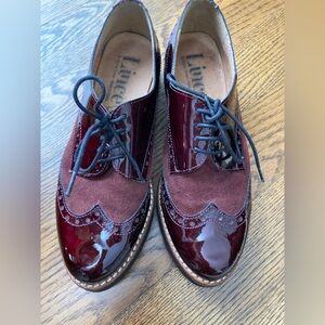 Lince by Gianni Zenna Women's Burgundy and Brown Oxford Shoes -size 37